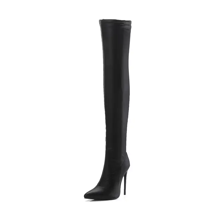 Cuissardes hautes femmes automne printemps Sexy sur les bottes au genou Stretch troupeau talon haut 