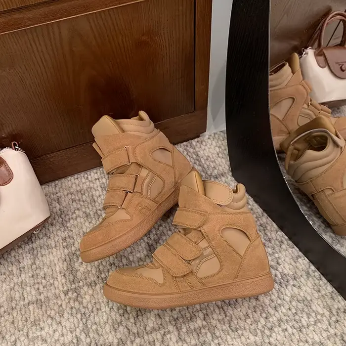 Nouvelles Bottines Confortables à Talon Haut et Semelle Épaisse