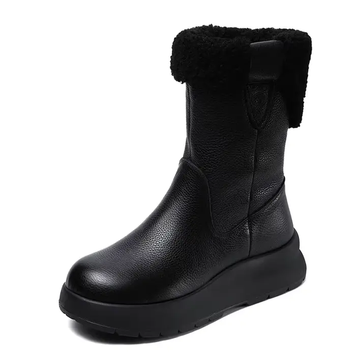 DRKANOL femmes hiver peluche bottes de neige chaudes fermeture éclair latérale semelle épaisse compe