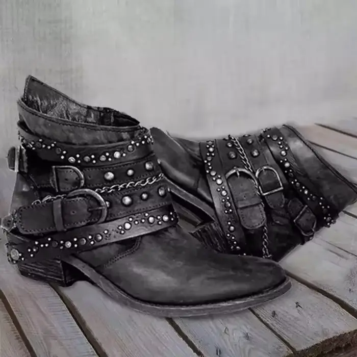 Bottes décontractées à la mode pour femmes, bout pointu, talon bas, semelle en caoutchouc, élégantes et confortables pour l'hiver, occasions spéciales et quotidienne