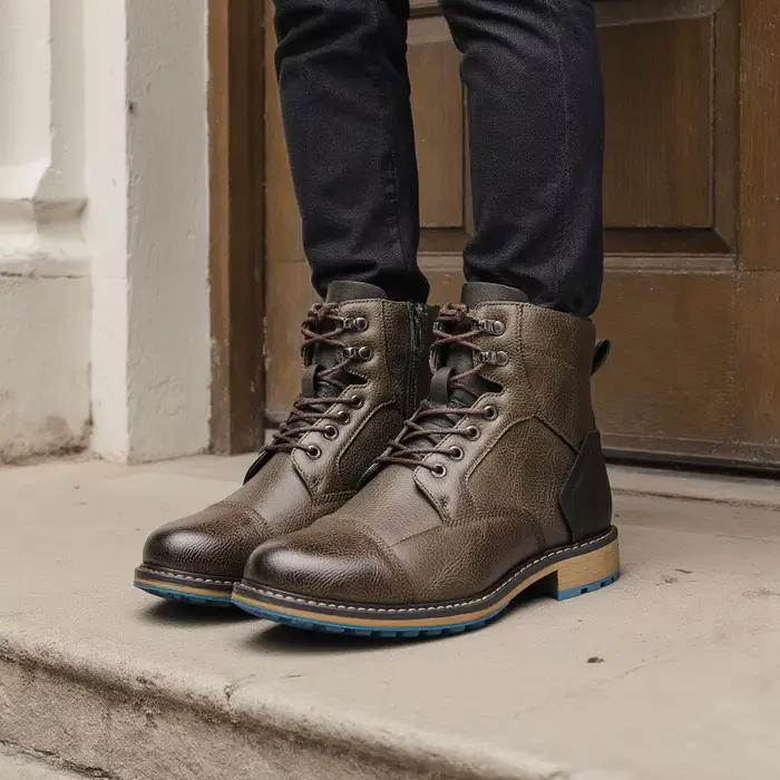 Bottes en cuir confortables de marque tendance 2026 pour homme