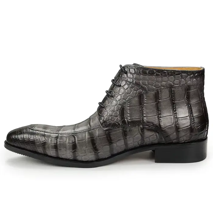 Bottes de luxe en cuir véritable pour hommes