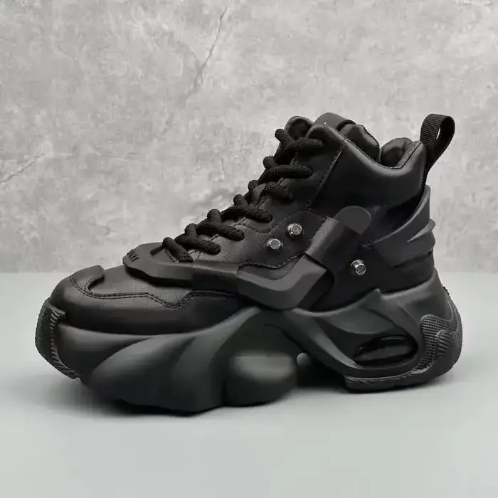 Bottes de mode pour homme en cuir artificiel, décontractées et élégantes, haute cheville, talons moyens, bout arrondi, printemps automne