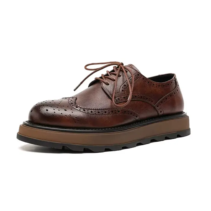 Bottes de moto en cuir véritable pour hommes, à lacets, vintage, affaires, mode, extérieur, designer