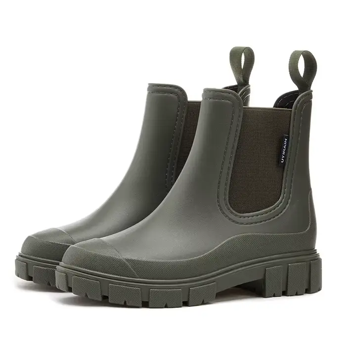 Bottes de pluie Chelsea pour femmes, chaussures d'été imperméables avec semelles épaisses et bande élastique pour femmes, bottes de pluie pour adultes, bottes de pluie pour femmes, bottes de pluie pour femmes d'été