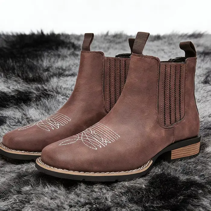 Bottes en cuir homme retro style décontracté pour printemps automne grandes tailles bottes de combat bottes de moto occassions spéciales
