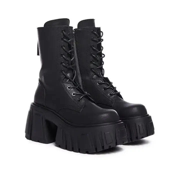 Bottes en cuir pour femmes, automne hiver, talon haut, Thi Bot, bottes chaudes, tendance, petite tai