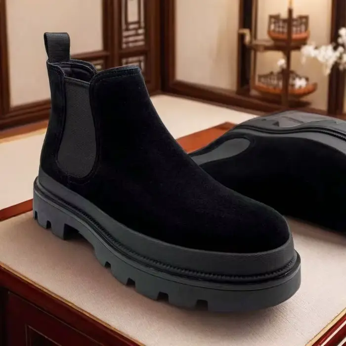 Bottines Chelsea à plateforme de haute qualité pour hommes, chaussures de luxe de styliste à talon p