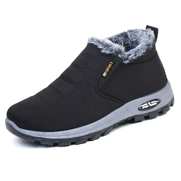 Nouvelles bottes de neige d'hiver chaussures antidérapantes en daim pour hommes bottes de fourrure c