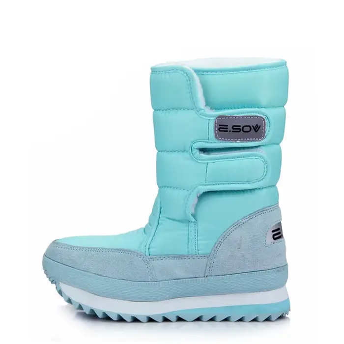 Hiver épais femmes bottes de neige chaud en peluche mi-mollet