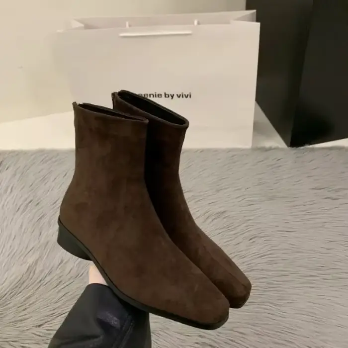 Femme chaussures 2025 haute qualité mi-mollet femmes bottes mode dos Zip