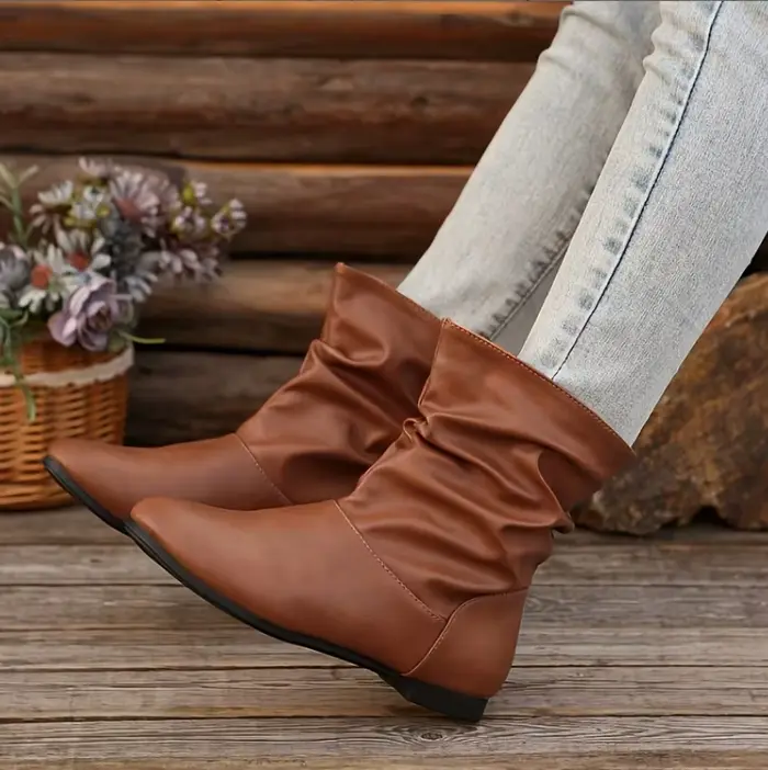 Bottines décontractées à talon plat pour femmes style de rue polyvalentes et confortables printemps automne ocassions spéciales et quotidiennes