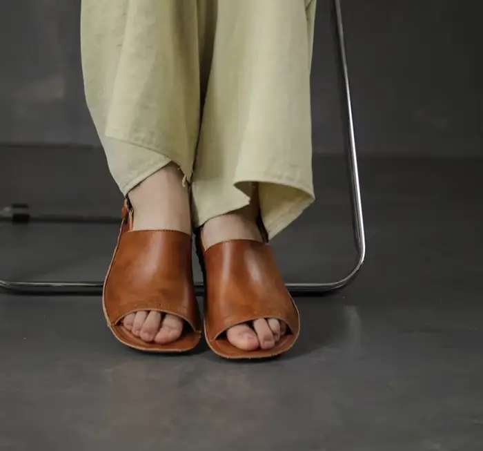 Careaymade-Chaussures en cuir cirhide faites à la main pour femmes