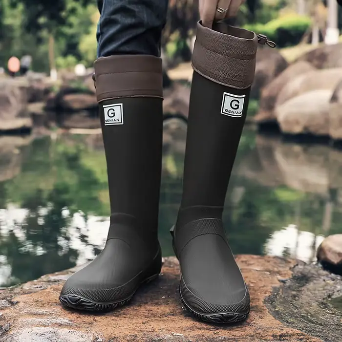 Bottes de pluie pour hommes, bottes de pluie montantes à la mode pour vêtements d'extérieur, bottes 