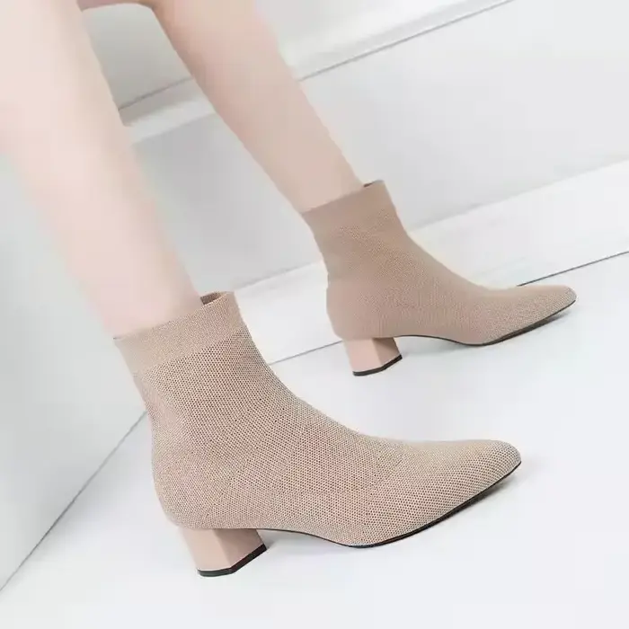 Bottes décontractées à talons bas pour femmes