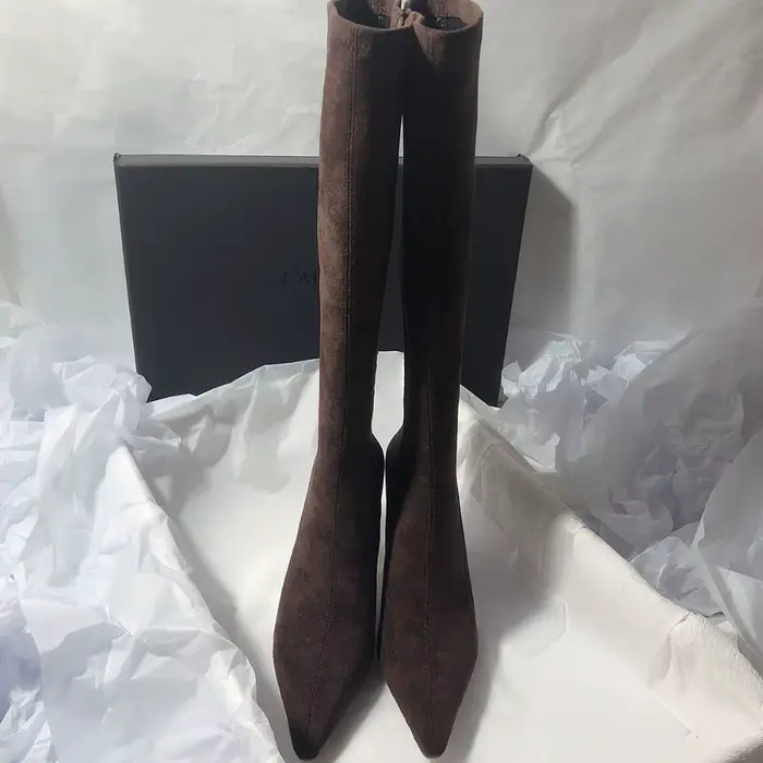 Femmes Stretch moderne bottes longues mode bout pointu genou chaussons hauts concepteur talons
