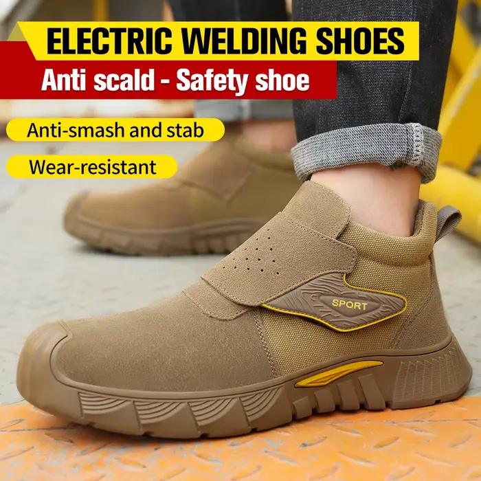 Bottes de travail de soudage marron pour hommes et femmes