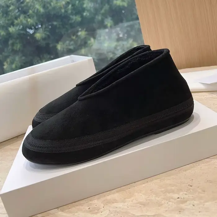 Nouveau bout rond vache daim fond épais bottes de neige femmes couleurs mélangées doublure en laine mocassins hiver bouche peu profonde cheville Botas