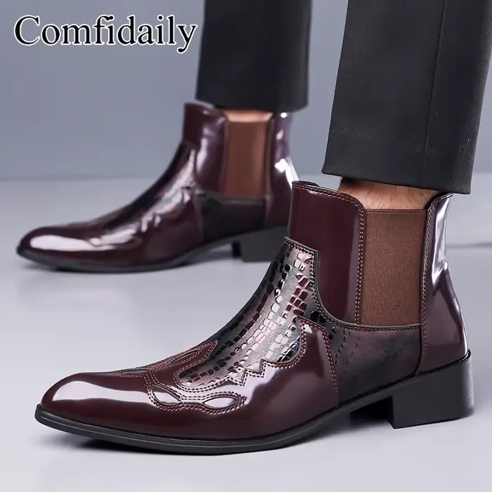 Bottes Chelsea pour hommes style britannique confortables et antidérapantes pour homme printemps automne occassions spéciales