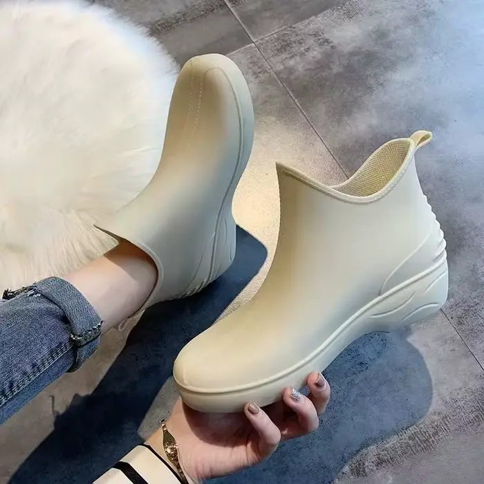 Bottes de pluie pour femmes, bottes de pluie imperméables à tube court, antidérapantes, à semelle so