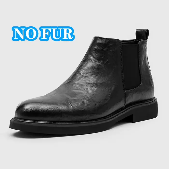 Chaussures de cheville hommes en cuir souple hommes bottines Chelsea chaudes bottes confortables hom