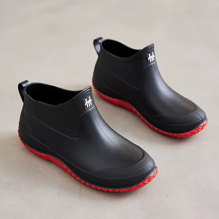 Bottes de pluie courtes en caoutchouc pour femmes et hommes, résistantes à l'usure et antidérapantes