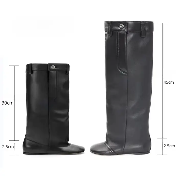 Bottes plissées sexy pour femmes