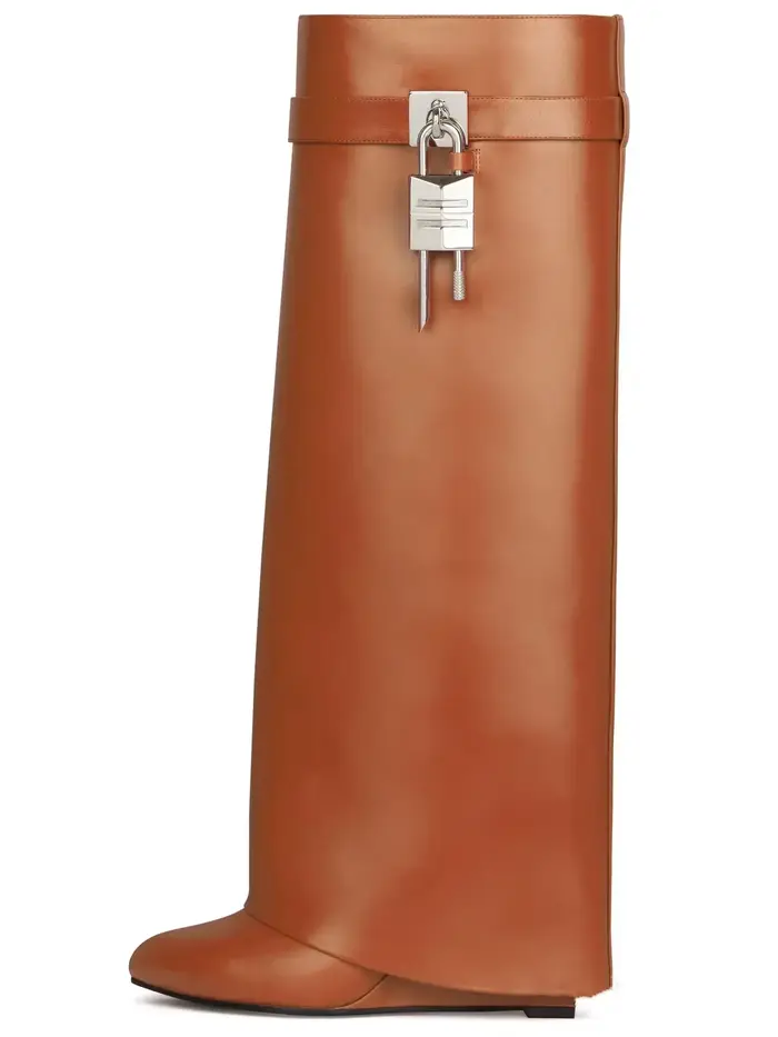 Bottes à fermeture éclair pour femmes, semelles épaisses, chaussures de décoration en métal, serrure