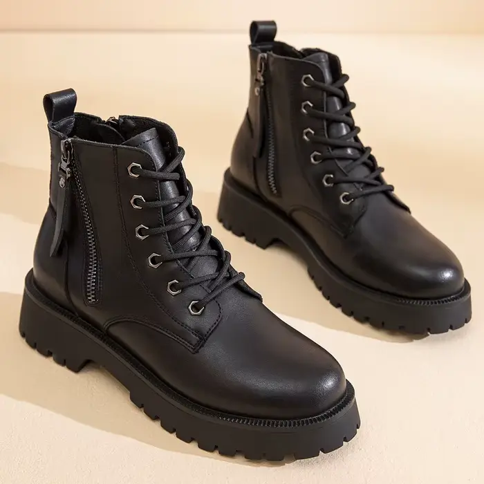 Bottines en cuir véritable pour femmes