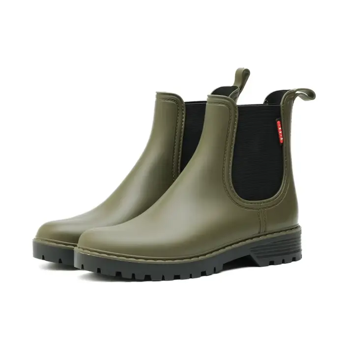 Bottes de pluie courtes antidérapantes pour femmes, chaussures imperméables Chelsea, couleur unie, b