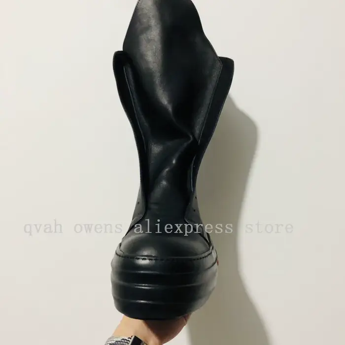 Bottes à plateforme montantes en cuir véritable pour hommes