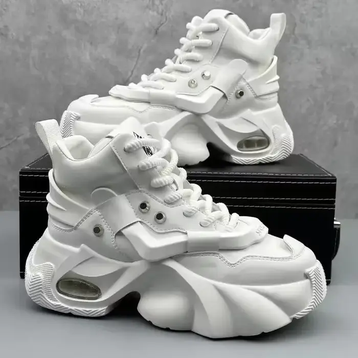 Bottes de mode pour homme en cuir artificiel, décontractées et élégantes, haute cheville, talons moyens, bout arrondi, printemps automne