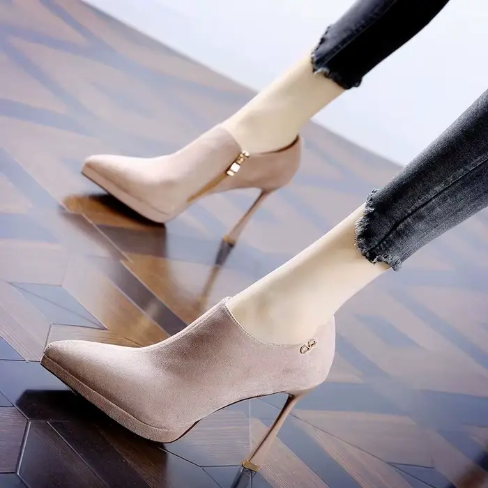 FHC femmes talons hauts bottes nues, mode Sexy automne/hiver chaussures, Botas minces, bout pointu, 