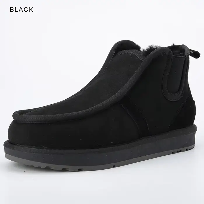 Bottes d'hiver courtes décontractées INOE pour hommes, en cuir suédé double face avec doublure en fo