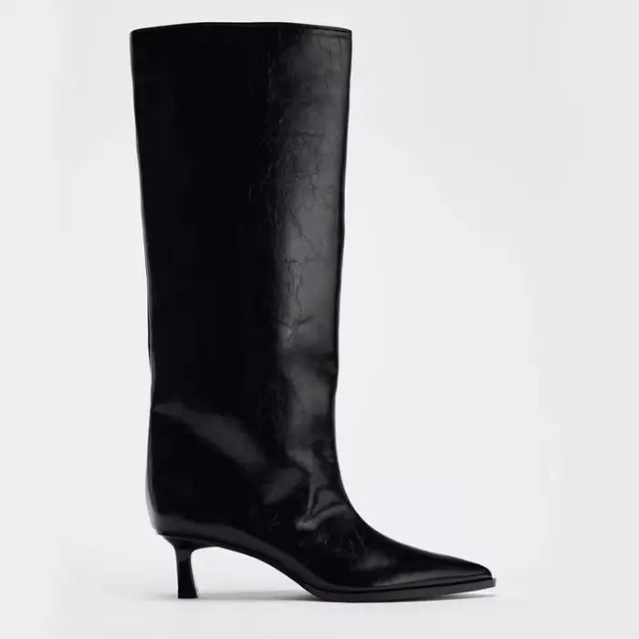 Bla botte large Tube bout pointu talon haut