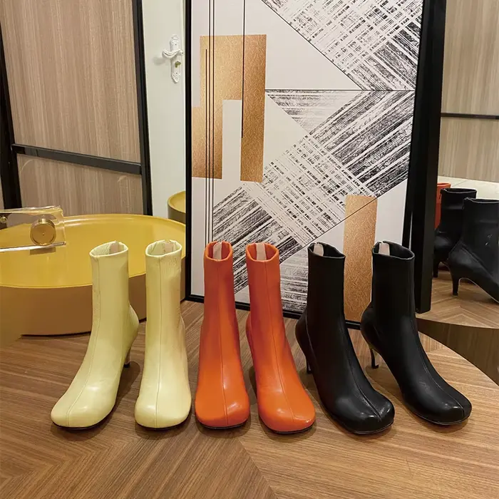 Bottes pour femmes bottes de mode automne et hiver talons hauts bout carré irrégulier grand orteil e