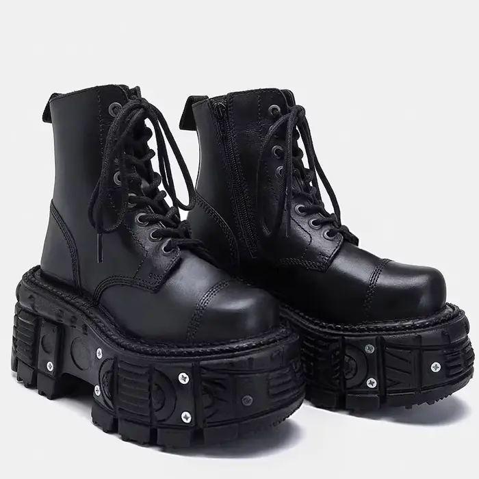 Cuir rehaussé 10 cm à semelles épaisses hommes haut de gamme Style britannique 2025 nouvelles bottes