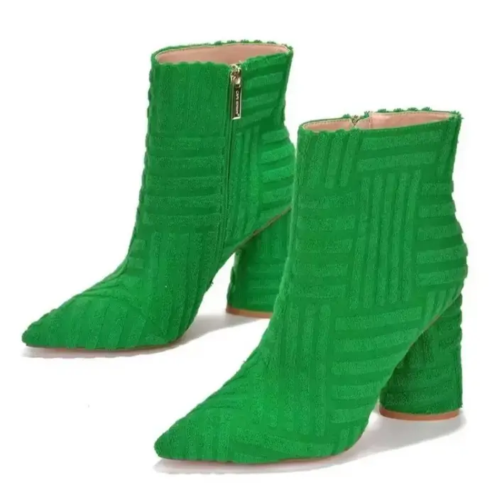Bottes romaines pointues en denim pour femmes