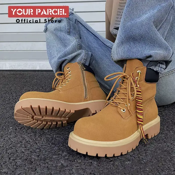 Bottes en cuir de style britannique pour hommes