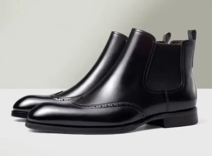 Bottes montantes pour hommes, mocassins en cuir de Style européen gaufré à enfiler