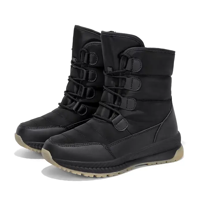 Moipheng-Bottes de neige imperméables pour femmes, chaussures à plateforme en peluche, bottes mi-mol