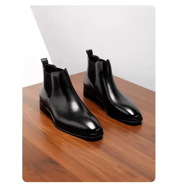 Bottes montantes à bout pointu pour hommes, vêtements de travail de Style européen, chaussures durab