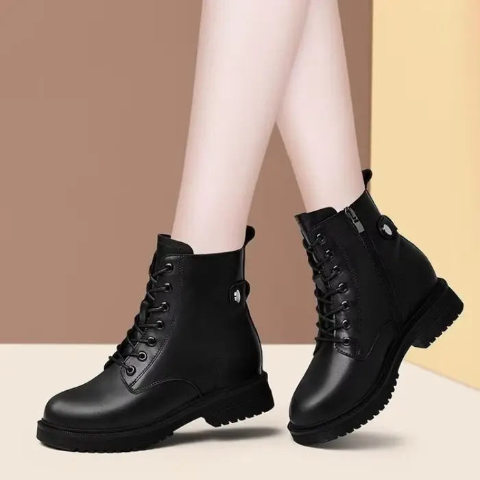 Femmes nouveau hiver noir bottes courtes en plein air chaussures De marche antidérapantes décontract