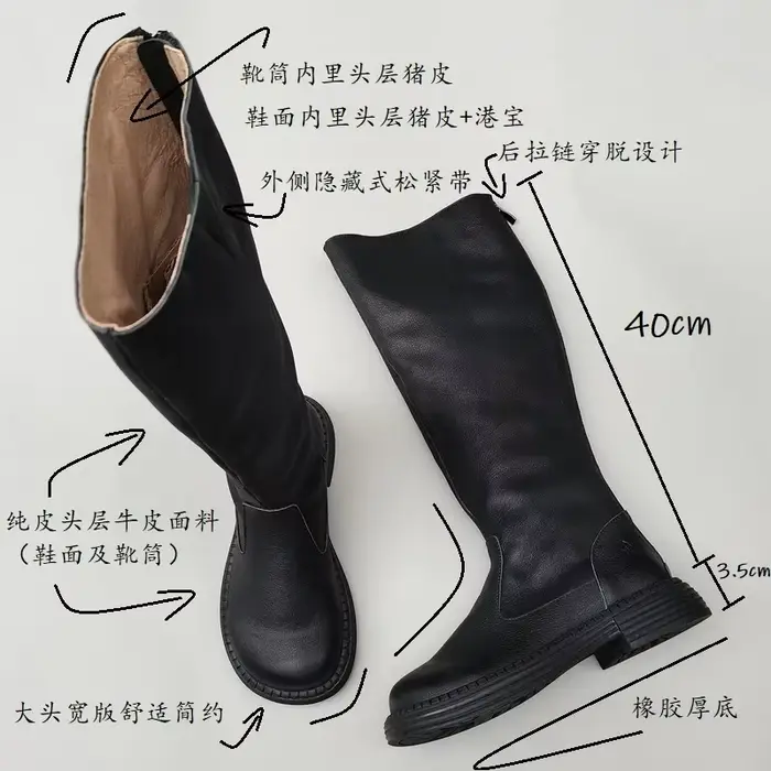 Careaymade-Bottes d'hiver en cuir véritable pour femmes