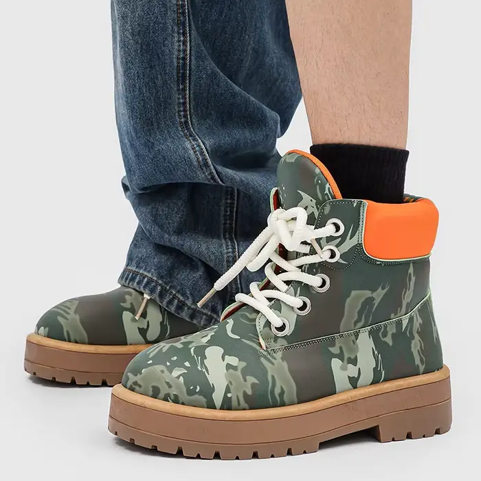 Nouveau jaune marron botte sécurité bottines hommes en cuir