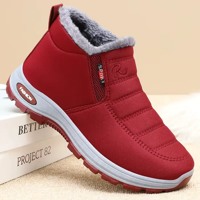 Bottines d'hiver en fausse polaire, épaisses, chaudes et antidérapantes pour femmes, bottes de neige