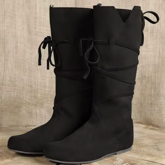 Bottes médiévales homme Viking Vintage hommes et femmes chevalier Cosplay chaussures en cuir Pu guer