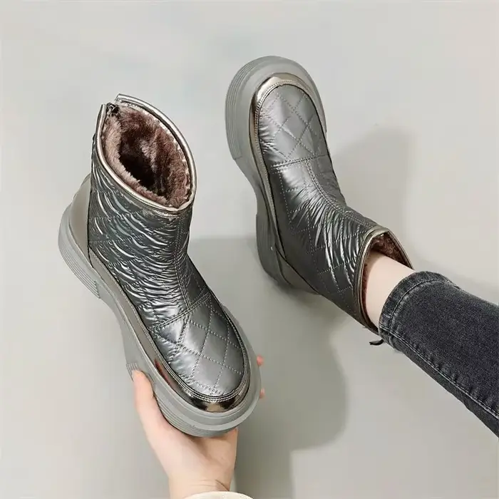 Bottes de neige en cuir suédé pour femme