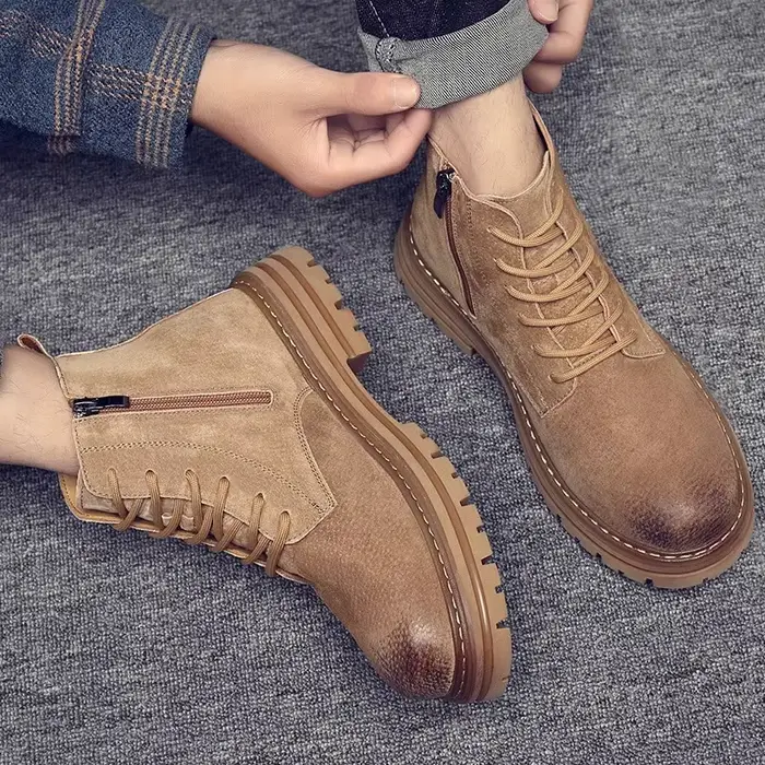 Bottes de rinçage en cuir véritable pour hommes