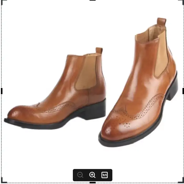 Bottes sculptées en cuir véritable pour hommes